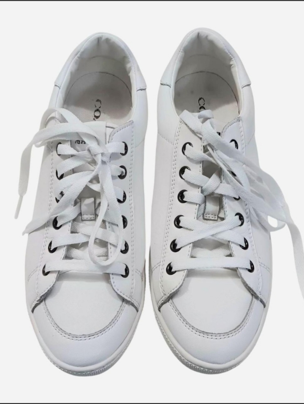 Women’s Coach Porter Sneakers Size 10B Leather Lace-up Preppy Classic Mimimalist
